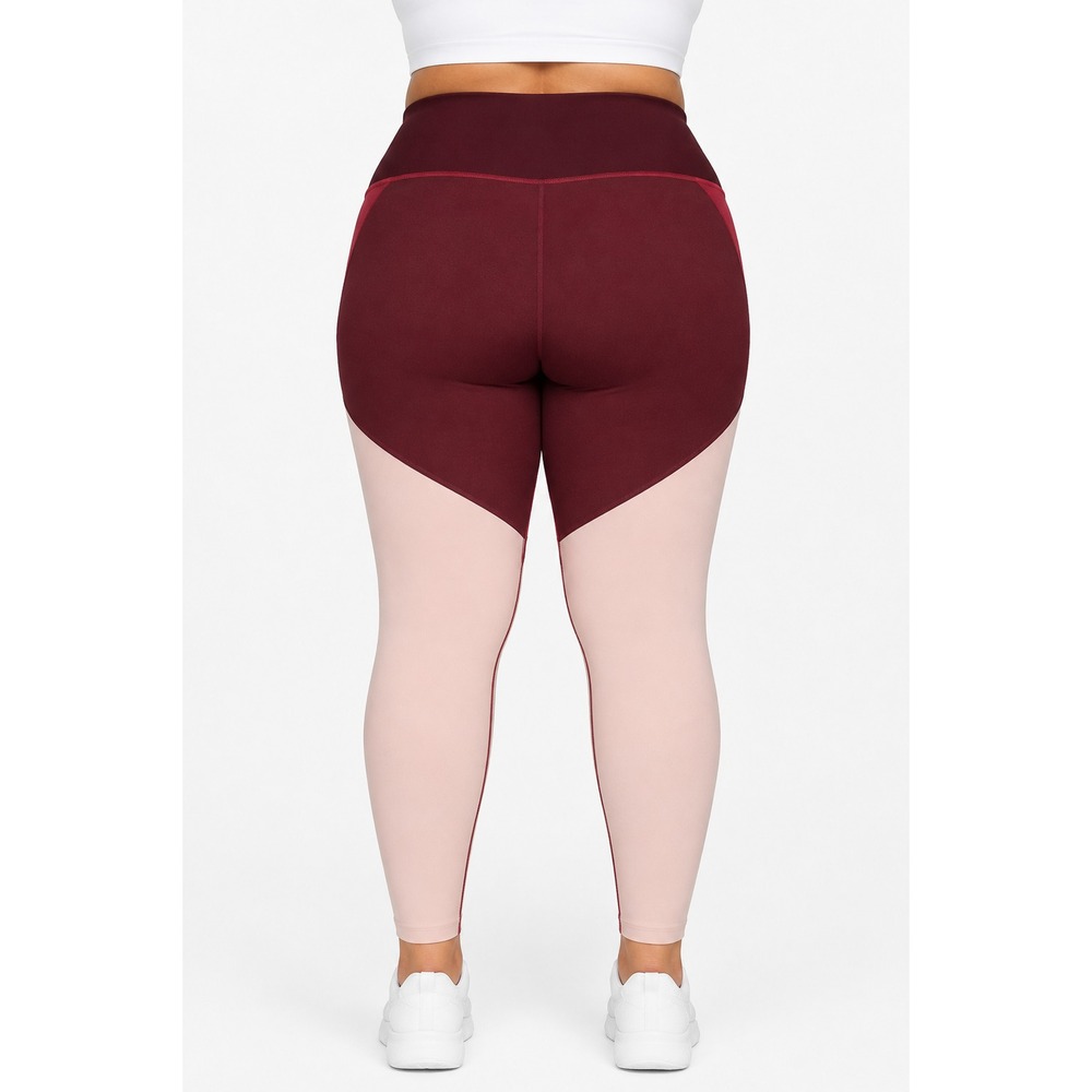 Nike Women's Plus Size Color Block Leggings Pants Pink Burgundy NEW Size 3X - Picture 2 of 5